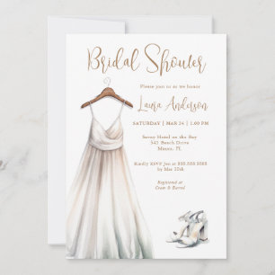 Invitación Vestido de novia acuarela Despedida de soltera