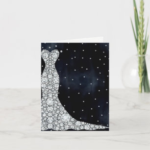 Invitación Vestido de novia azul moderno para boda de diamant