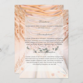 Invitación Vestido de novia blanca con instrucciones de Boda 