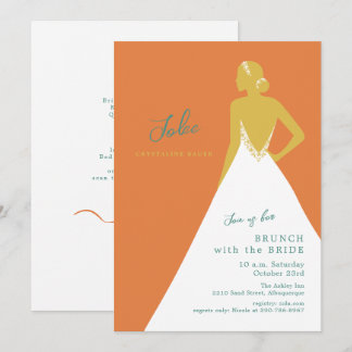 Invitación Vestido de Novia Chic Silueta Brunch Nupcial Citru