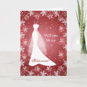 Invitación Vestido de novia, copos de nieve en vestido de dam