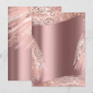 Invitación Vestido de novia de 16 años con rosa y diamante br