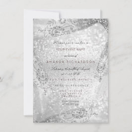 Invitación Vestido de novia de 16 años dulce Rosa gris diaman