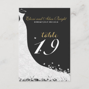 Invitación Vestido de Novia de Encaje Blanco Elegante Mesa 19