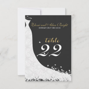 Invitación Vestido de Novia de Encaje Blanco Elegante Tabla 2