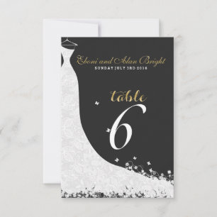 Invitación Vestido de novia de encaje blanco elegante Tabla 6