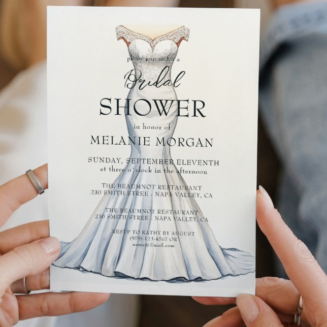 Invitación Vestido de novia ducha de novia Minimalista (Subido por el creador)