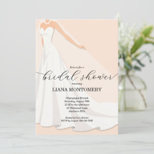 Invitación Vestido de Novia Elegante Regalo de Despedida de S