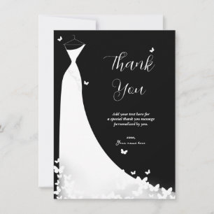 Invitación Vestido de Novia Mariposa Agradecimiento de Fiesta