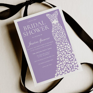 Invitación Vestido de Novia Morado Claro y Blanco Regalo de B