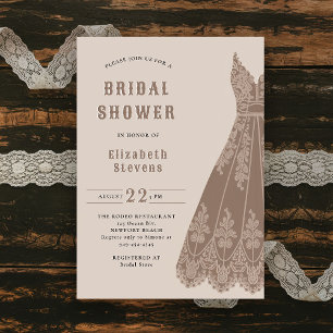 Invitación Vestido de novia occidental Moda de vaca ducha rús