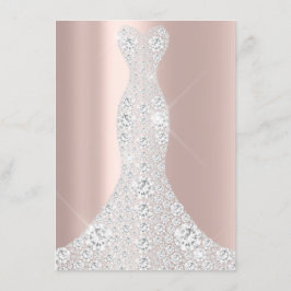 Invitación Vestido de novia rosa VIP Spark Rose diamante