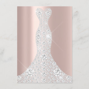 Invitación Vestido de novia rosa VIP Spark Rose diamante