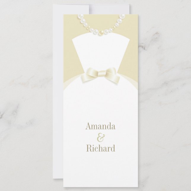 Invitación Vestido de novia y matrimonio Groom Tuxedo (Anverso)