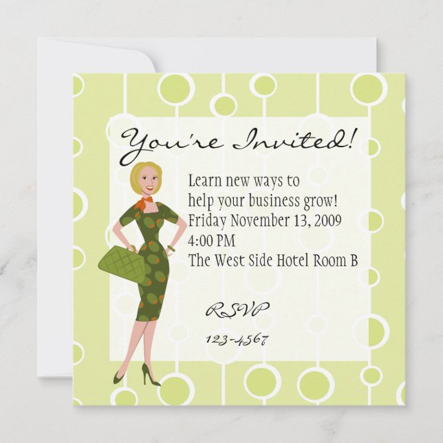 Invitación Vestido de oliva (Anverso)