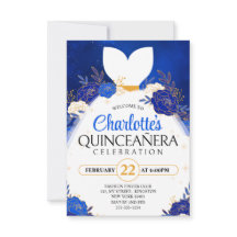 Vestido de princesa floral Quinceañera azul real