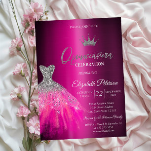 Invitación Vestido de purpurina adorable púrpura metálico Qui
