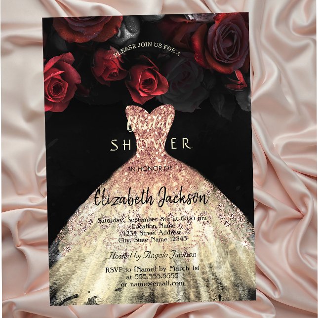Invitación Vestido de Rosas Rojas, Despedida de Soltera (Subido por el creador)