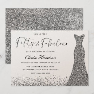 Invitación Vestido de verano plateado Cincuenta fabulosos 50 