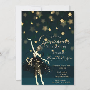 Invitación Vestido elegante Ballerina Estrellas Quinceañera