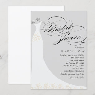 Invitación Vestido elegante  Elija su propio color de fondo
