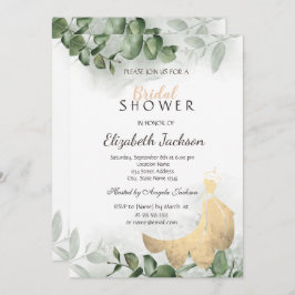Invitación Vestido elegante Eucalyptus Greenery Ducha Bridal