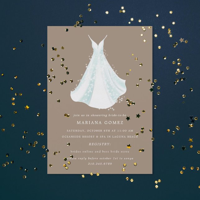 Invitación Vestido espumoso Quince o ducha nupcial Beige (Subido por el creador)