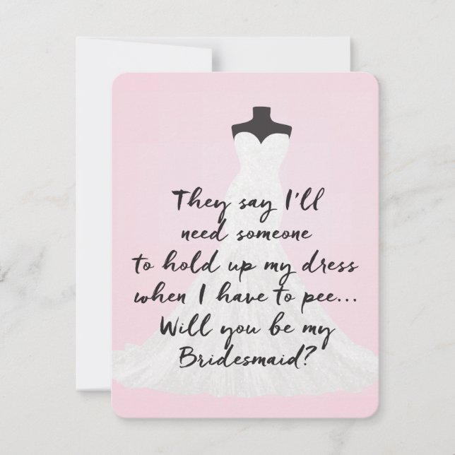 Invitación Vestido Extravagante | Bridesmaid (Anverso)