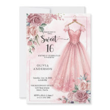 Vestido floral rosa polvoriento dulce 16