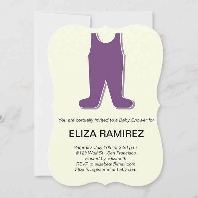 Invitación vestido lindo bebé (Anverso)