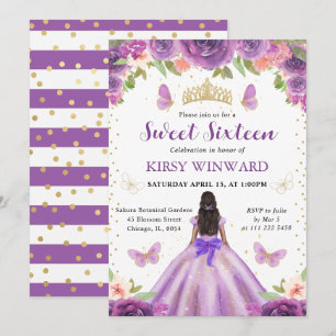 Invitación Vestido Morado Claro Princesa De Piel Morena Cumpl