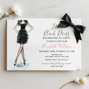 Invitación Vestido Negro de Tacones Altos Despedida de Solter