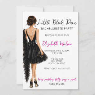 Invitación Vestido Negro de Tacones Altos Despedida de Solter