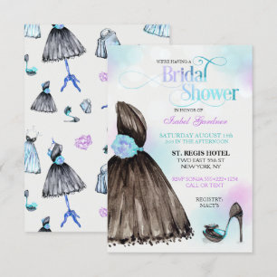 Invitación Vestido Negro Pequeño Tacon Bridal Shower