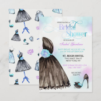 Invitación Vestido Negro Pequeño Tacon Bridal Shower