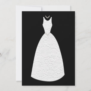 Invitación Vestido negro y blanco de la ducha nupcial del