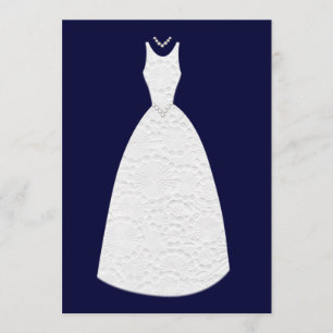 Invitación Vestido nupcial azul de matrimonio de la Marina