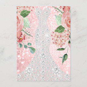 Invitación Vestido nupcial Spark Rosa Floral Rosa Florencia r