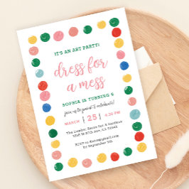 Invitación Vestido Para Los Niños Fiestas De Mess Pintando