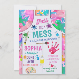 Invitación Vestido para un Chica de arte Fiesta de Mess Pinta