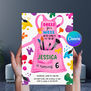 Invitación Vestido para un Fiesta de arte colorido y ajedrez