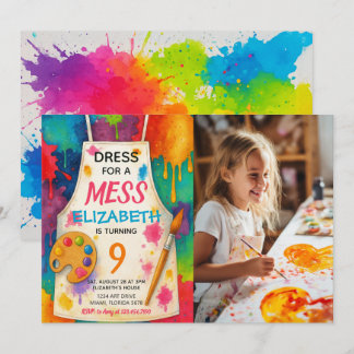 Invitación Vestido para una fiesta de cumpleaños de arte deso