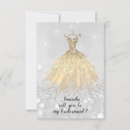 Invitación Vestido Princesa Diamante Brillo Dama de Honor