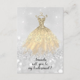 Invitación Vestido Princesa Diamante Brillo Dama de Honor