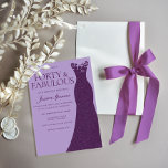 Invitación Vestido púrpura cuarenta y fabuloso Fiesta de cump<br><div class="desc">Vestido púrpura cuarenta y fabuloso 40º cumpleaños Invitación a la fiesta Ver colección coincidente en nuestra tienda Nest y Nest</div>