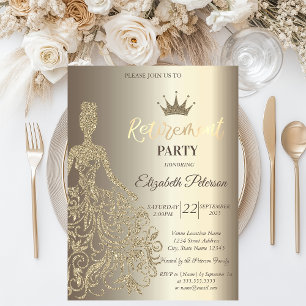 Invitación Vestido purpurina, diamantes Fiesta de retiro cham
