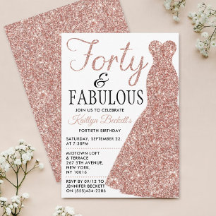 Invitación Vestido Purpurina elegante Cuarenta y fabulosos