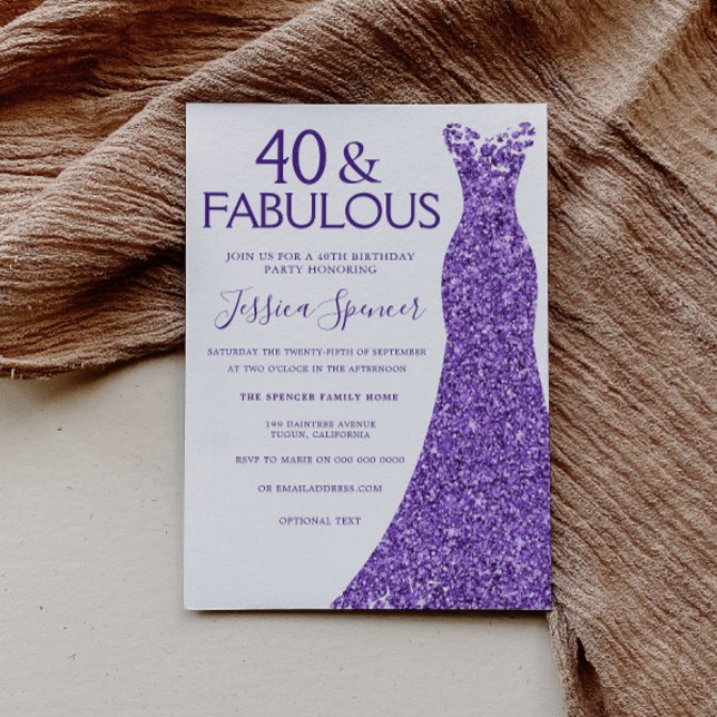 Invitación Vestido Purpurina púrpura mujeres 40 Fiesta de cum (Subido por el creador)