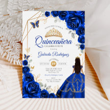 Vestido real de oro azul de Quinceanera