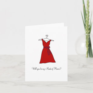 Invitación Vestido rojo, ¿será mi empleada de honor?